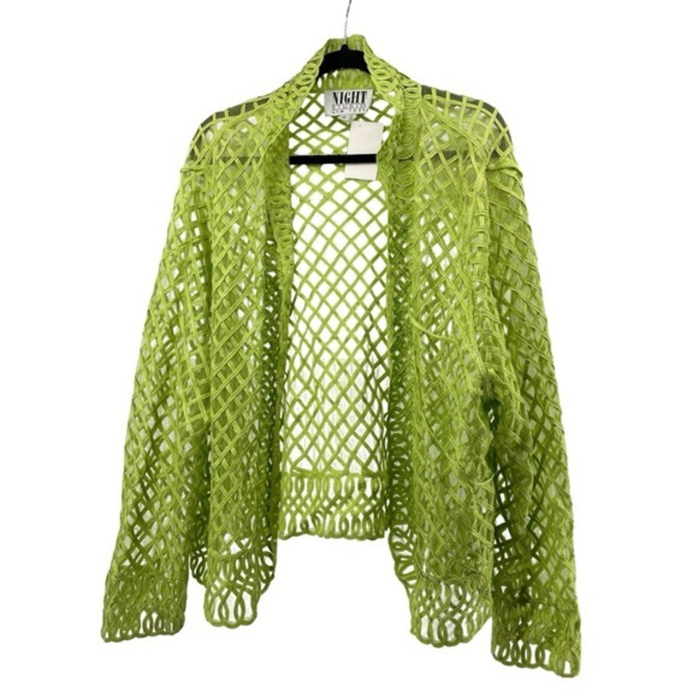 Night Studio New York Women's Cardigan Mesh Green XL